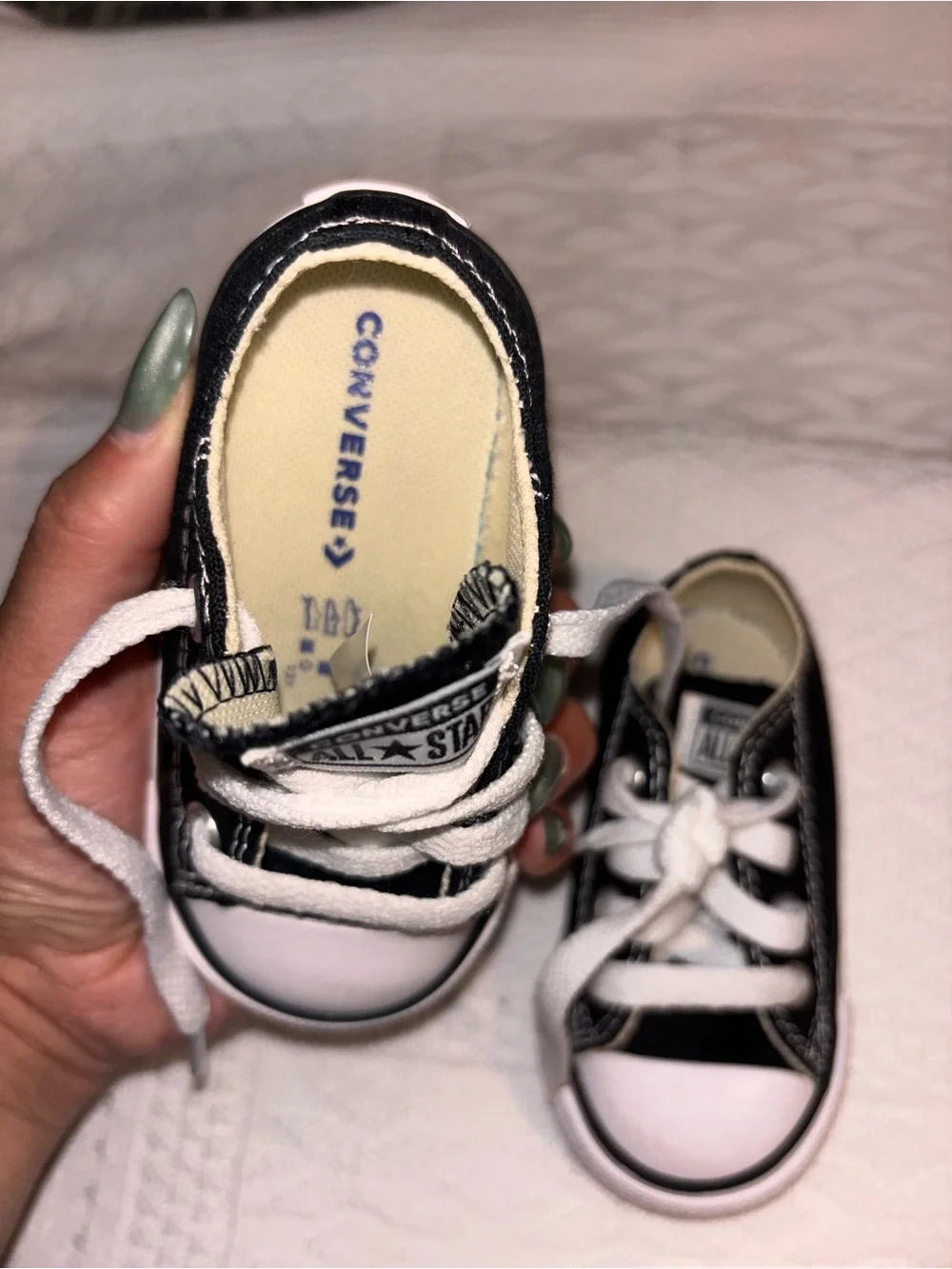 Converse toddler Black Low Top Sneakers with White Laces